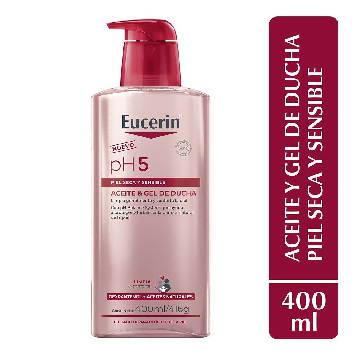 Eucerin PH5 Aceite-gel de ducha para piel seca y sensible 400ml.