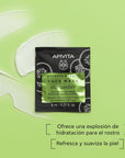 Apivita Mascarilla facial hidratante con pepino 2x8ml.