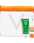 Vichy CAPITAL SOLEIL protector solar matificante 50ml + gel limpiador 50ml + cosmetiquera.