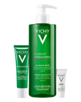 Vichy kit normaderm piel grasa limpieza anti-imperfecciones+ tratamiento double correction y protector solar.