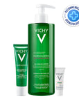 Vichy kit normaderm piel grasa limpieza anti-imperfecciones+ tratamiento double correction y protector solar.