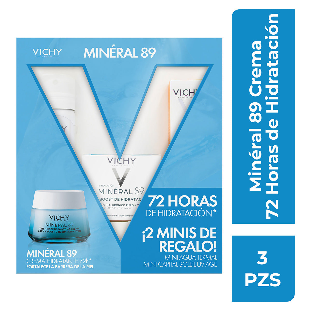 Kit Mineral 89 50ml+Agua Termal Vichy 50ml+Capital Solei Uv-Age Daily 15ml