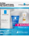 La Roche Posay Kit Effaclar Mat + Effaclar gel 50ml + Anthelios Oil contral Fluido 3ml.