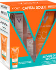 Vichy KIT-CAPITAL SOLEIL CREMA FPS50+ ROSTRO Y CUERPO 300ML+CAPITAL SOLEIL UV AGE DAILY 15ML+CAPITAL SOLEIL UV-CLEAR 3ML+CAPITAL SOLEIL UV-AGE DAILY TEINTE TINTED 3ML.