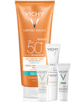 Vichy KIT-CAPITAL SOLEIL CREMA FPS50+ ROSTRO Y CUERPO 300ML+CAPITAL SOLEIL UV AGE DAILY 15ML+CAPITAL SOLEIL UV-CLEAR 3ML+CAPITAL SOLEIL UV-AGE DAILY TEINTE TINTED 3ML.