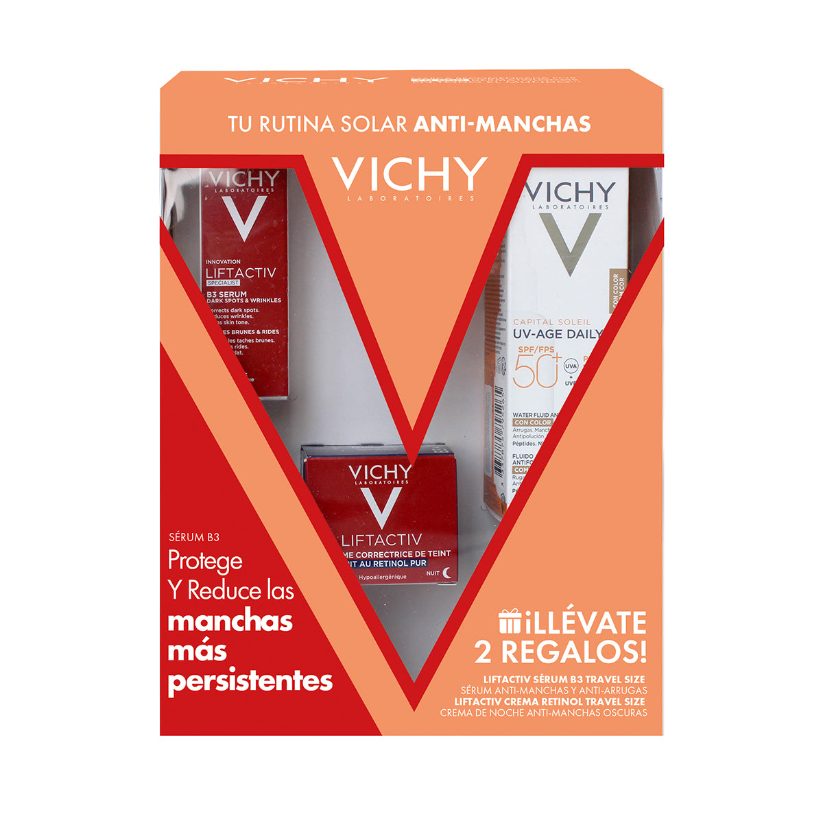 Kit-Capital Soleil UV Mune age daily SPF50+ 40ml + Liftactiv crema retinol 15ml +Liftactiv serum B3 5ml.