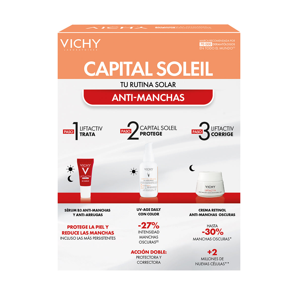 Kit-Capital Soleil UV Mune age daily SPF50+ 40ml + Liftactiv crema retinol 15ml +Liftactiv serum B3 5ml.