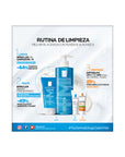 Kit-Effaclar gel limpiador 400ml + Effaclar gel moussant 50ml + Effaclar serum ultra concentrated 3ml + Anthelios UV mune 400 3ml.