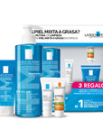 Kit-Effaclar gel limpiador 400ml + Effaclar gel moussant 50ml + Effaclar serum ultra concentrated 3ml + Anthelios UV mune 400 3ml.