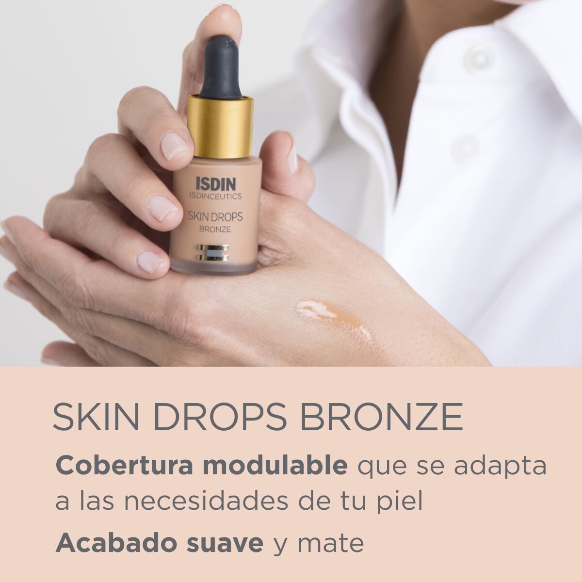 Isdin Isdinceutics maquillaje liquido skin drop color bronce 15ml.