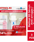 La Roche Posay Kit Retinol B3 Serum 30ml + Agua Termal 50ml + Anthelios Age-Correct 3ml.